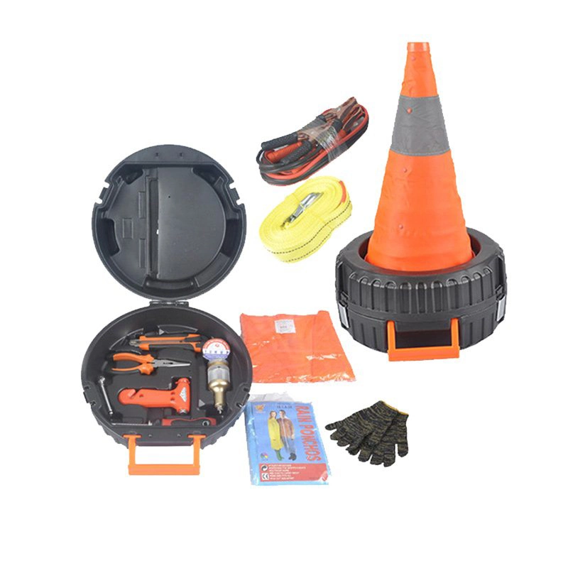 Tire Shape Car Emergency Kits with Collapsible Cone